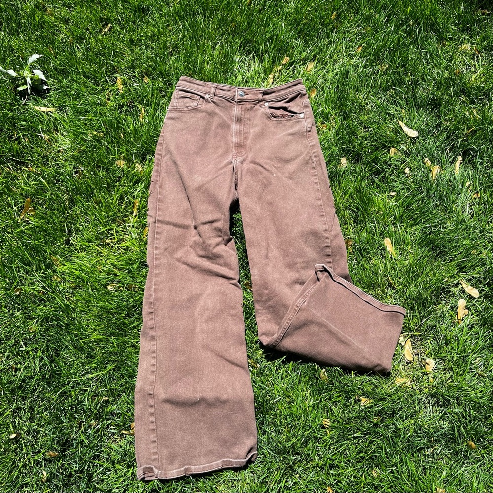 Brown baggy, wide leg jeans